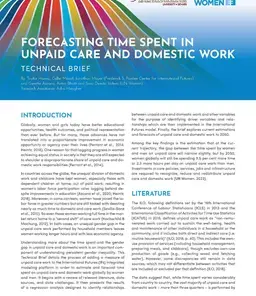 Technical brief on Forecasting time spent in unpaid care and domestic work
